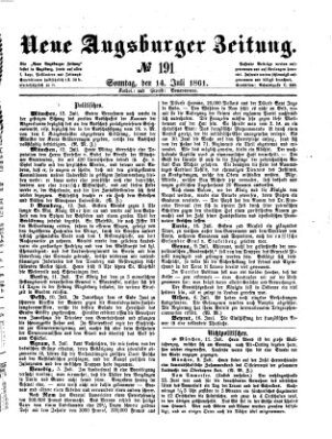 Neue Augsburger Zeitung Sonntag 14. Juli 1861