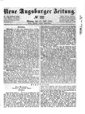 Neue Augsburger Zeitung Montag 15. Juli 1861