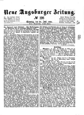 Neue Augsburger Zeitung Sonntag 21. Juli 1861