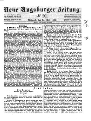 Neue Augsburger Zeitung Mittwoch 24. Juli 1861