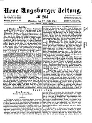 Neue Augsburger Zeitung Samstag 27. Juli 1861