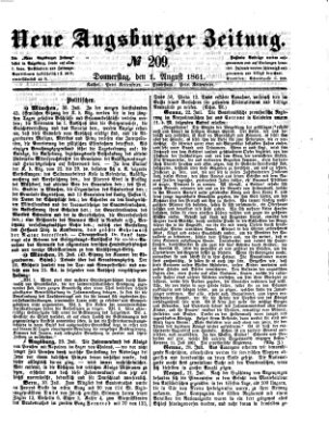 Neue Augsburger Zeitung Donnerstag 1. August 1861