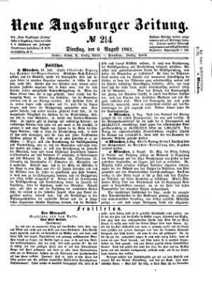 Neue Augsburger Zeitung Dienstag 6. August 1861