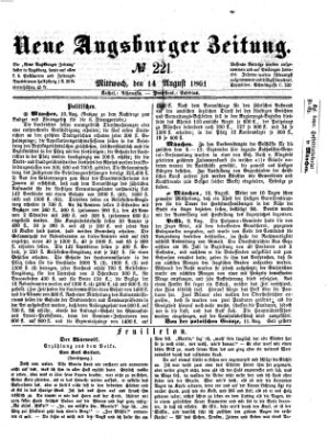 Neue Augsburger Zeitung Mittwoch 14. August 1861