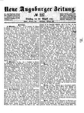 Neue Augsburger Zeitung Dienstag 20. August 1861
