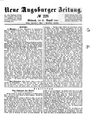 Neue Augsburger Zeitung Mittwoch 21. August 1861