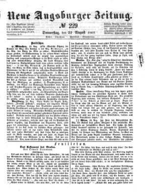 Neue Augsburger Zeitung Donnerstag 22. August 1861