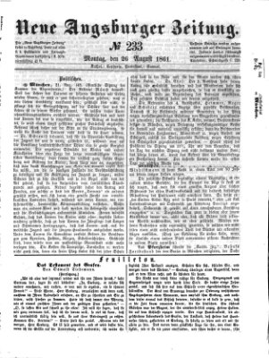 Neue Augsburger Zeitung Montag 26. August 1861