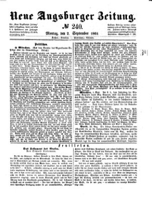 Neue Augsburger Zeitung Montag 2. September 1861