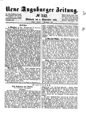 Neue Augsburger Zeitung Mittwoch 4. September 1861