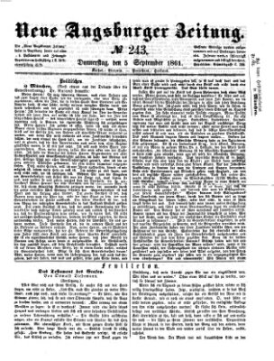 Neue Augsburger Zeitung Donnerstag 5. September 1861