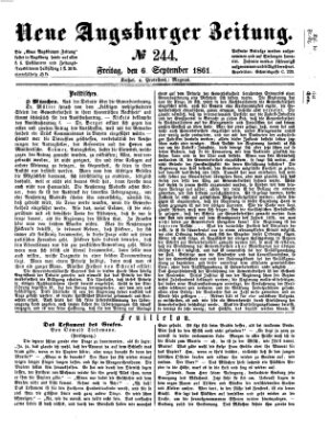 Neue Augsburger Zeitung Freitag 6. September 1861