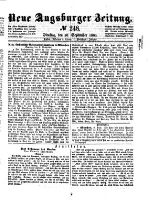 Neue Augsburger Zeitung Dienstag 10. September 1861