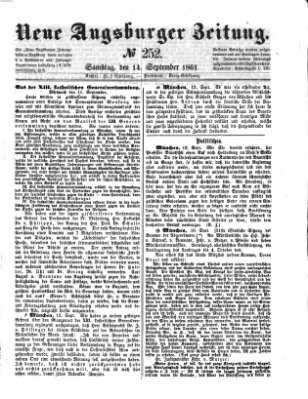 Neue Augsburger Zeitung Samstag 14. September 1861