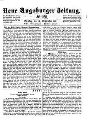 Neue Augsburger Zeitung Dienstag 17. September 1861