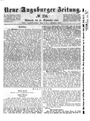 Neue Augsburger Zeitung Mittwoch 18. September 1861