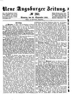 Neue Augsburger Zeitung Sonntag 22. September 1861