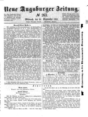 Neue Augsburger Zeitung Mittwoch 25. September 1861