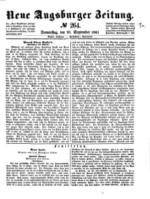 Neue Augsburger Zeitung Donnerstag 26. September 1861