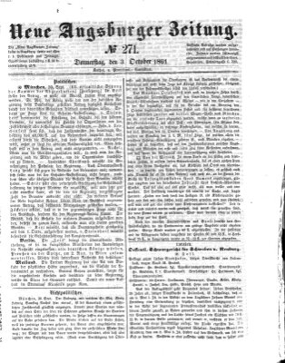 Neue Augsburger Zeitung Donnerstag 3. Oktober 1861