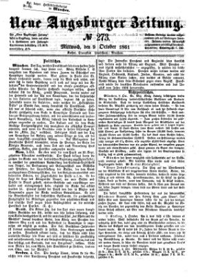 Neue Augsburger Zeitung Mittwoch 9. Oktober 1861