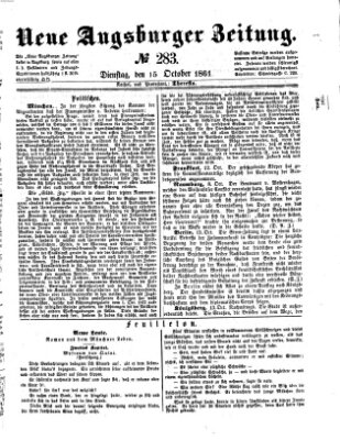 Neue Augsburger Zeitung Dienstag 15. Oktober 1861