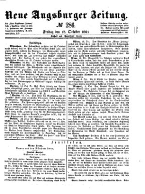 Neue Augsburger Zeitung Freitag 18. Oktober 1861