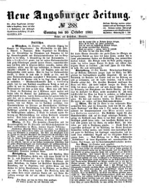 Neue Augsburger Zeitung Sonntag 20. Oktober 1861