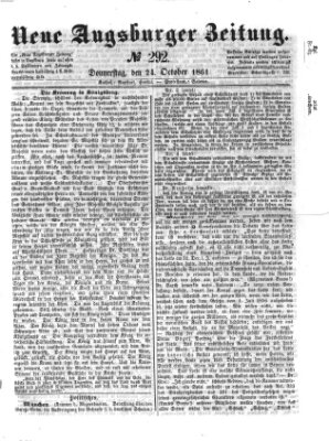 Neue Augsburger Zeitung Donnerstag 24. Oktober 1861