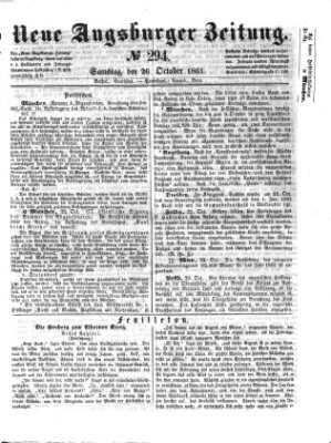 Neue Augsburger Zeitung Samstag 26. Oktober 1861