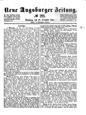 Neue Augsburger Zeitung Sonntag 27. Oktober 1861