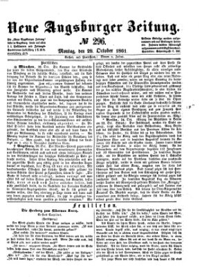 Neue Augsburger Zeitung Montag 28. Oktober 1861