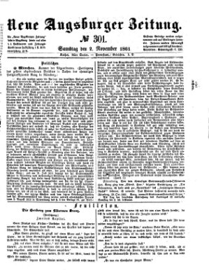 Neue Augsburger Zeitung Samstag 2. November 1861