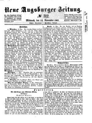 Neue Augsburger Zeitung Mittwoch 13. November 1861