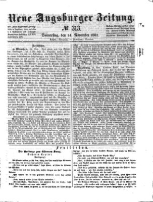 Neue Augsburger Zeitung Donnerstag 14. November 1861