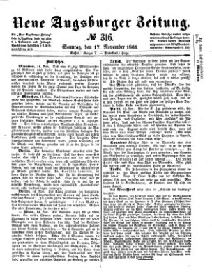 Neue Augsburger Zeitung Sonntag 17. November 1861