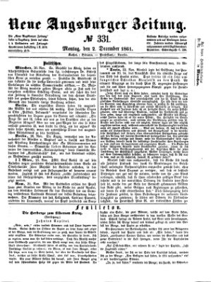 Neue Augsburger Zeitung Montag 2. Dezember 1861