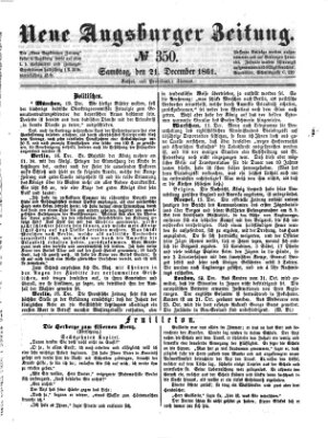 Neue Augsburger Zeitung Samstag 21. Dezember 1861