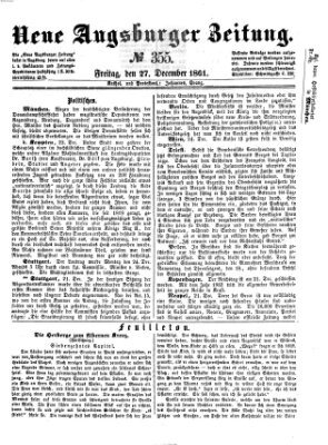 Neue Augsburger Zeitung Freitag 27. Dezember 1861