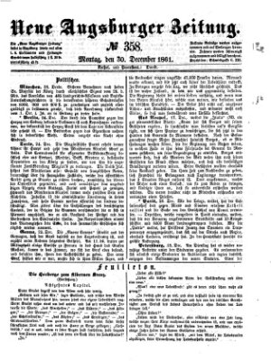 Neue Augsburger Zeitung Montag 30. Dezember 1861