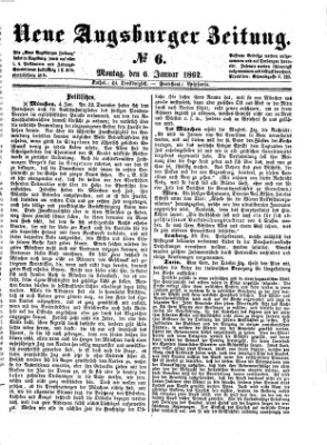 Neue Augsburger Zeitung Montag 6. Januar 1862