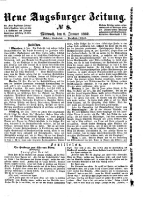 Neue Augsburger Zeitung Mittwoch 8. Januar 1862