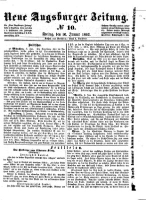 Neue Augsburger Zeitung Freitag 10. Januar 1862