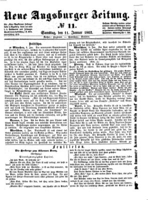 Neue Augsburger Zeitung Samstag 11. Januar 1862