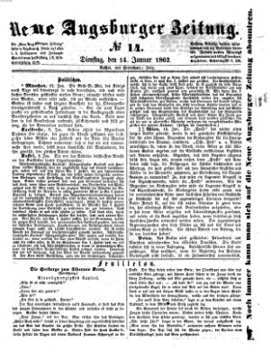 Neue Augsburger Zeitung Dienstag 14. Januar 1862