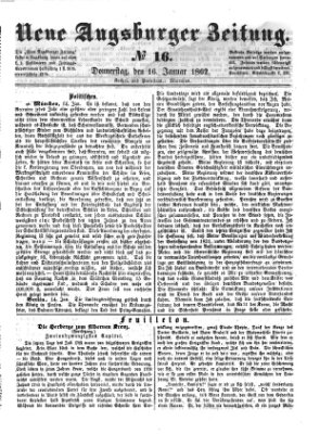 Neue Augsburger Zeitung Donnerstag 16. Januar 1862