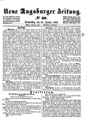 Neue Augsburger Zeitung Donnerstag 30. Januar 1862