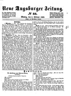 Neue Augsburger Zeitung Montag 3. Februar 1862