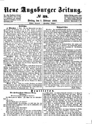 Neue Augsburger Zeitung Freitag 7. Februar 1862