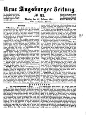 Neue Augsburger Zeitung Montag 10. Februar 1862